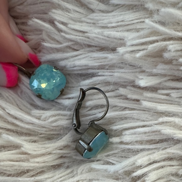 Faux Sabika Blue Crystal Drop Earrings - Picture 2 of 2